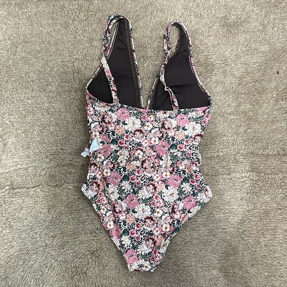 Sea Level Floral Print V Neck One Piece Swimsuit Size 4 New - Picture 4 of 6